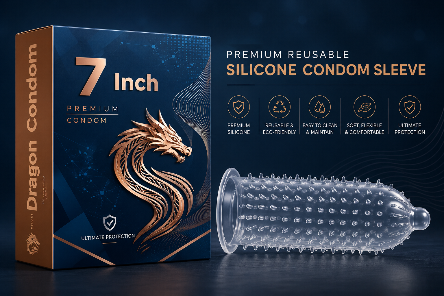 Premium Reusable Silicone Condom Sleeve: A Comfortable and Reusable Intimate Accessory